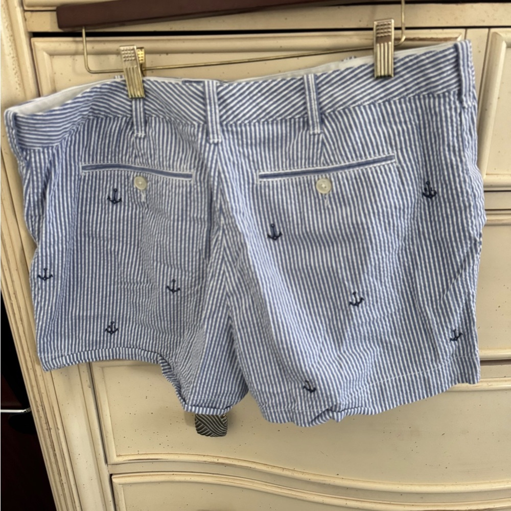 Ralph Lauren Blue and White Striped Polo Shorts seersucker 3” inseam - Picture 8 of 8